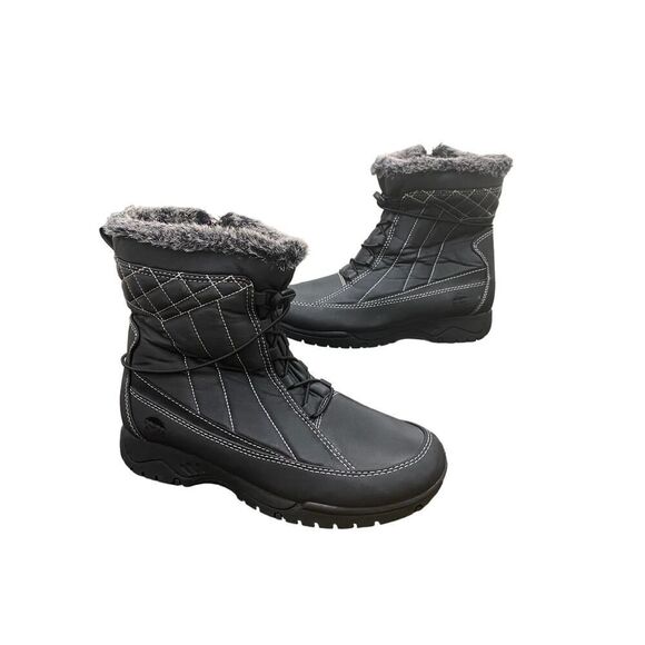Totes Eve Women’s Cold Weather Snow Boots Thermolite Black Zip Up New Size 10 - Picture 1 of 7